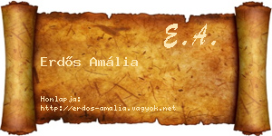 Erdős Amália névjegykártya